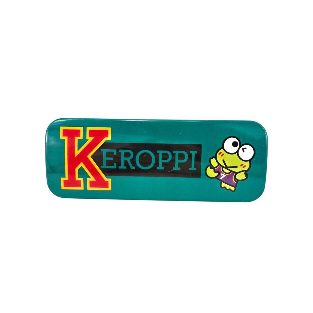 Vintage Sanrio My Keroppi Frog Tin Metal Pen Case Pencil Box 1994 Y2K Rare Green